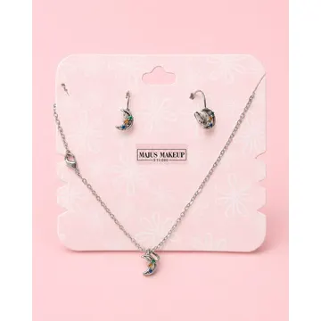 MAJUS SET COLLAR + ARETES PLATEADO